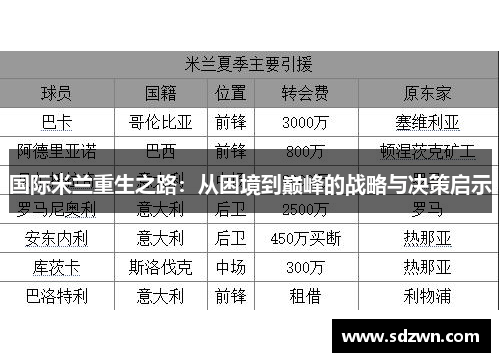 国际米兰重生之路：从困境到巅峰的战略与决策启示